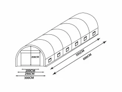 EXPERTLAND Invernadero De Jardín|Invernadero tunel. Medidas: 18m² Alto 200 cm. IPOMEA
