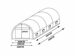 Invernadero tunel. Medidas: 12m² Alto 200 cm. IPOMEA^EXPERTLAND Discount