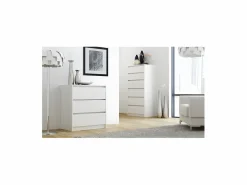 TOPESHOP IRIS T6 - Cómoda de dormitorio de 6 cajones - 139x70x43cm - Mueble de almacenaje - Estilo escandinavo - Vestidor Blanco Discount