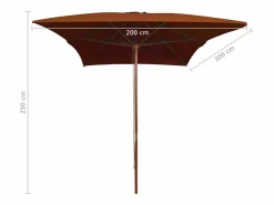 Garden Furniture Isabel María Sombrilla de jardín con palo de madera terracota 200x300 cm Outlet