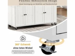 Isla central con ruedas - Isla de cocina extensible con encimera + 2 cajones - MDF -^Merax Hot