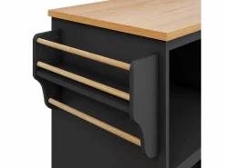 ModernLuxe Isla central de cocina - 2 cajones y 8 compartimentos - MDF - Negro Hot