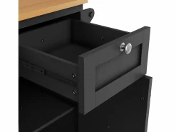 ModernLuxe Isla central de cocina - 2 cajones y 8 compartimentos - MDF - Negro Hot