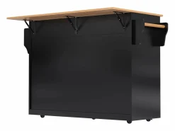 Isla central de cocina - 2 cajones y 4 compartimentos - patas con ruedas o de madera -^ModernLuxe Discount