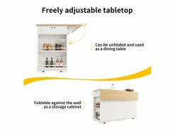 Isla central de cocina - carrito con ruedas y tomas - con plancha extensible - 2 puertas 2 cajones y 2 compartimentos -^ModernLuxe Discount