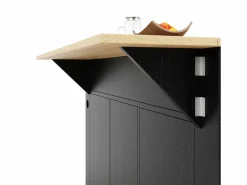 ModernLuxe Isla Cocina|Isla central de cocina - carrito con ruedas y tomas - con plancha extensible - 2 puertas 2 cajones y 2 compartimentos -