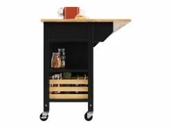 Isla central de cocina - carrito con ruedas y plancha extensible - 3 cajones y 2 puertas -^ModernLuxe Online