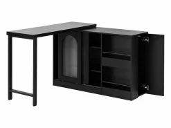 Isla central de cocina - con tabla pivotante deslizable - con puertas de vidrio y espacio de almacenamiento - MDF -^ModernLuxe Online