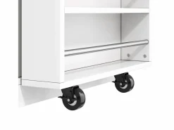ModernLuxe Isla central de cocina - mesa de comedor extensible - con toma de corriente - con ruedas y espacio de almacenamiento - Natural + Blanco Clearance