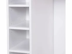 Vente-unique Isla central de cocina con 6 cajones y 4 estantes de MDF - Natural y Blanco - POMARELA Color natural claro / Blanco Sale