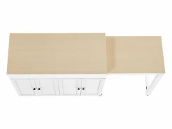 Isla central de cocina con 4 puertas - Tablero extensible - 118(180)x46x94 cm - + natural^ModernLuxe Discount
