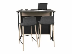 Isla Cocina|Isla cocina Arko 5 huecos roble áspero/negro 109.4x89.8x79.7 cm