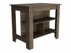 TuHome Isla de cocina Cala en melamina con 3 estantes , marron , 90 cm X 103 cm X 70 cm Marru00f3n Outlet