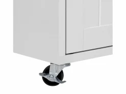 Isla de cocina central - con 4 puertas y 2 cajones - tablero extensible - con ruedas - 180,5×45×92,2 cm - Blanco + Natural^ModernLuxe Discount