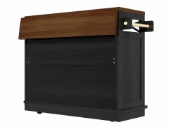 ModernLuxe Isla Cocina|Isla de cocina central móvil - Tablero extensible - 3 cajones y 3 puertas - estantes abiertos - con toallero - MDF -