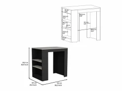 TuHome Isla de Cocina Chicago en Melamina, con Estantes , 91.28 cm X 91.99 cm X 58.97 cm , Multicolor Outlet