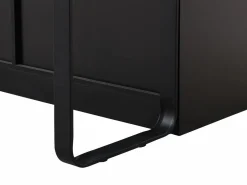 Vente-unique Isla Cocina|Isla de cocina con 6 cajones de MDF y metal - Negro y efecto mármol blanco - ALEGRITA