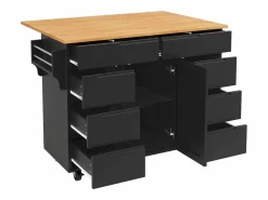Isla de cocina con 8 cajones - Carro con ruedas y tapa abatible -^Hauss Spole Sale