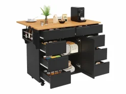 Isla de cocina con 8 cajones - Carro con ruedas y tapa abatible -^Hauss Spole Sale