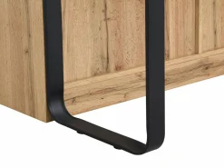 Vente-unique Isla Cocina|Isla de cocina con 6 cajones de MDF y metal - Negro y Natural claro - ALEGRITA