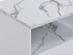 Vente-unique Isla Cocina|Isla de cocina con 2 puertas y 1 estante de MDF - Efecto mármol - CORELINA