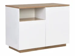Isla de cocina con 2 puertas y 1 estante de MDF - Natural y blanco CORELINA^Vente-unique Hot