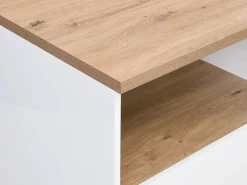 Isla de cocina con 2 puertas y 1 estante de MDF - Natural y blanco CORELINA^Vente-unique Hot