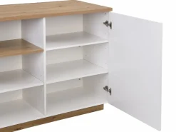 Isla de cocina con 2 puertas y 1 estante de MDF - Natural y blanco CORELINA^Vente-unique Hot