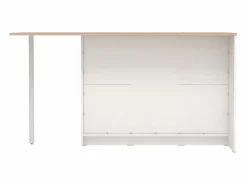 Vente-unique Isla de cocina con 2 puertas, 1 cajón y 2 huecos - Blanco y natural - TUNORI Color natural claro / Blanco New