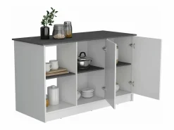 Isla de cocina Juniper en melamina con 2 puertas y 6 estantes , multicolor , 90 cm X 150 cm X 64 cm^TuHome Clearance
