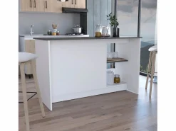 Isla de cocina Juniper en melamina con 2 puertas y 6 estantes , multicolor , 90 cm X 150 cm X 64 cm^TuHome Clearance