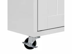 Isla Cocina|Isla de cocina móvil blanca - Carrito de cocina con 4 puertas y 2 cajones - tablero de madera extensible y especiero