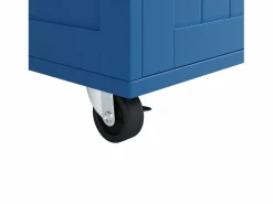 Merax Isla de cocina móvil con 2 cajones, 2 puertas y botellero para 6 botellas - 102x45x92cm - MDF y metal - Azul Clearance