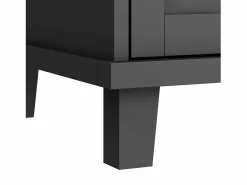 Isla de cocina negra con 5 cajones - Carrito de cocina de 1 puerta con 3 compartimentos abiertos - Especiero y toallero^ Discount