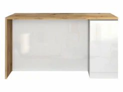 Isla Cocina|Isla de cocina Sole con 2 puertas en brillo y roble 160x90x90 cm