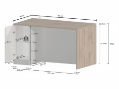 Isla de cocina Sole con 2 puertas en antracita mate/roble 160x90x90 cm Gris antracita Clearance