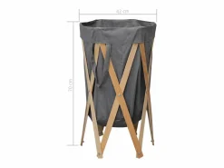 Garden Furniture Jace Cesto para colada plegable madera y tela Gris Hot