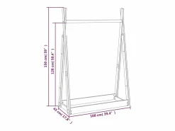 Jacques-Marie Perchero de madera maciza de pino 100x45x150 cm^Garden Furniture Discount