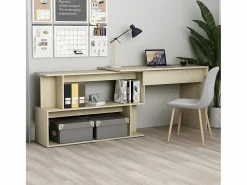 Jakobstad Escritorio de esquina contrachapada color roble 200x50x76 cm^Garden Furniture Sale