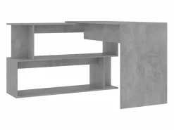 Garden Furniture Escritorio Rinconero|Jakobstad Escritorio de esquina contrachapada hormigón 200x50x76 cm