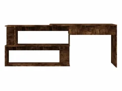Garden Furniture Jakobstad Escritorio de esquina contrachapada roble ahumado 200x50x76 cm Marru00f3n