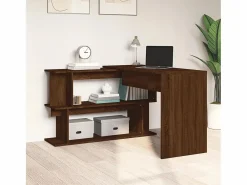 Garden Furniture Escritorio Rinconero|Jakobstad Escritorio esquina madera contrachapada color roble 200x50x76cm