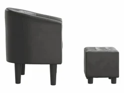 Jalkar Sillón con taburete cuero sintético^Garden Furniture Best