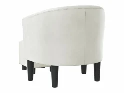 Garden Furniture Jalkar Sillón con taburete cuero sintético Blanco Best