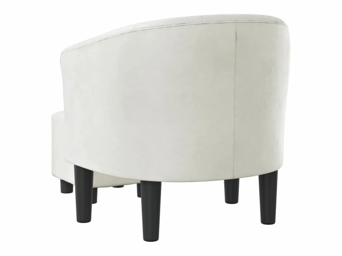 Garden Furniture Jalkar Sillón con taburete cuero sintético Blanco Best