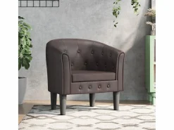 Garden Furniture Sillón Estilo Cabriolet|Jalkar Sillón cuero sintético marrón