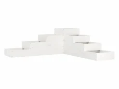 Clicnbuy Jardinera 4 niveles madera maciza pino blanca 106x104,5x36 cm Blanco Outlet