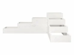 Clicnbuy Jardinera 4 niveles madera maciza pino blanca 106x104,5x36 cm Blanco Outlet