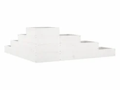 Clicnbuy Jardinera 4 niveles madera maciza pino blanca 106x104,5x36 cm Blanco Outlet