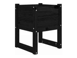 Clicnbuy Jardinera 2 unidades madera maciza de pino 40x40x52,5 cm Negro New